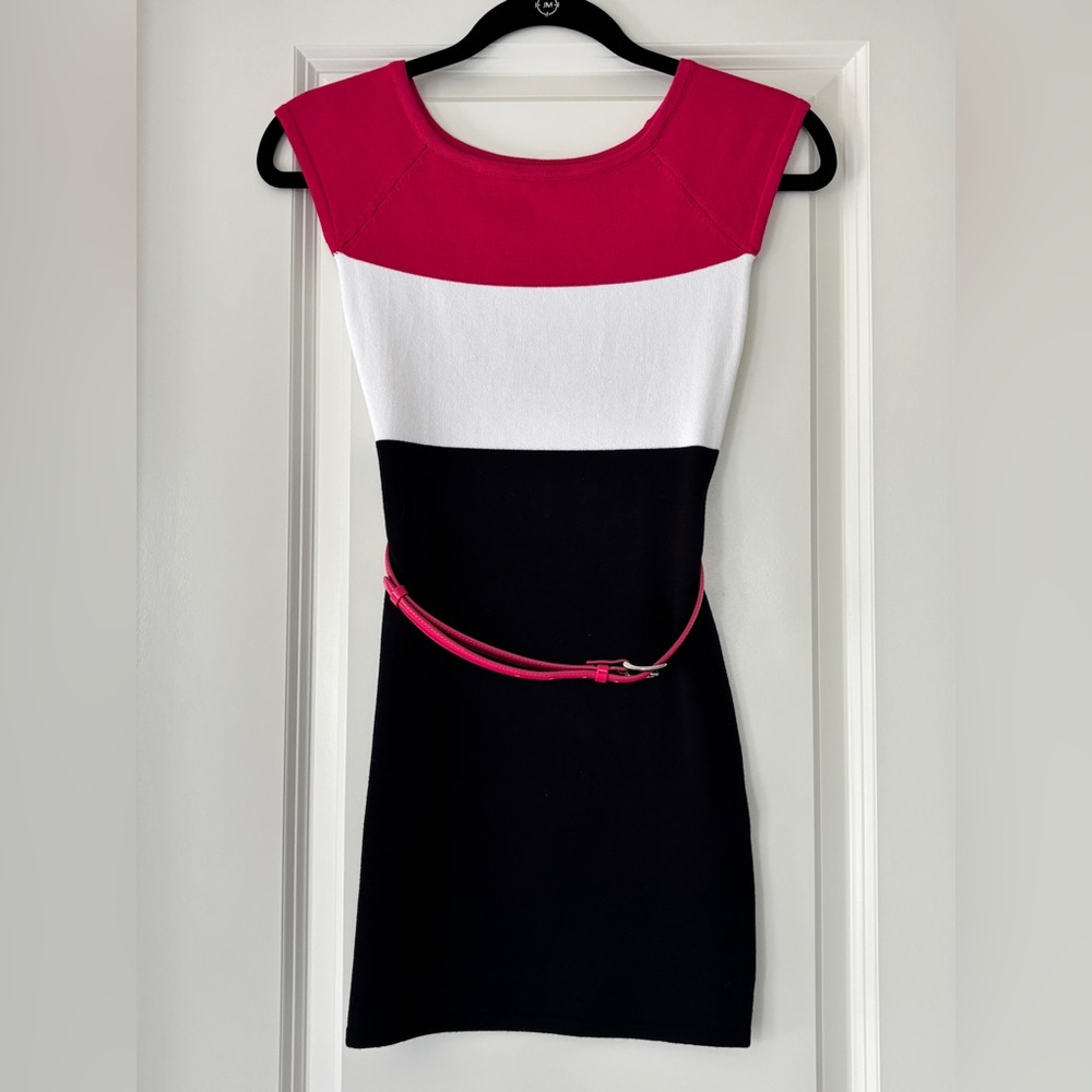 Bebe Colorblock Dress with Belt